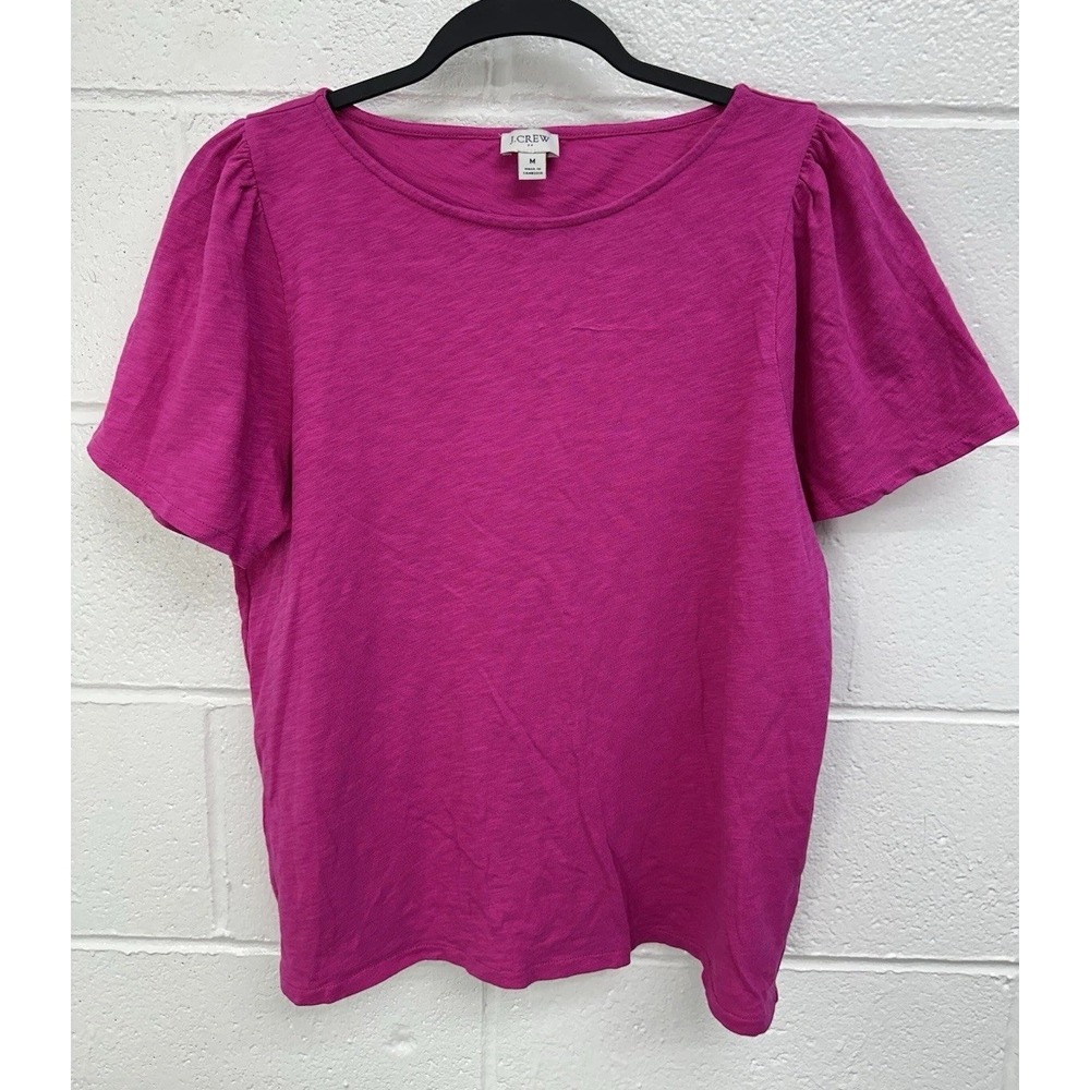 J Crew Puff Sleeve Short Sleeve T-shirt Pink / Women's Size Medium